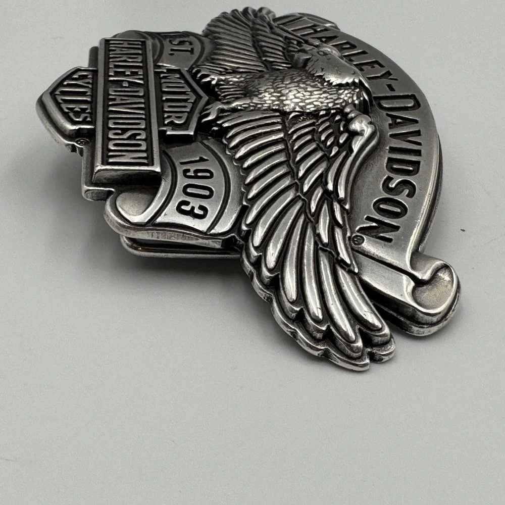 Harley-Davidson 2008 Eagle Bar & Shield Belt Buckle Silver 99401-09VM Biker Mens